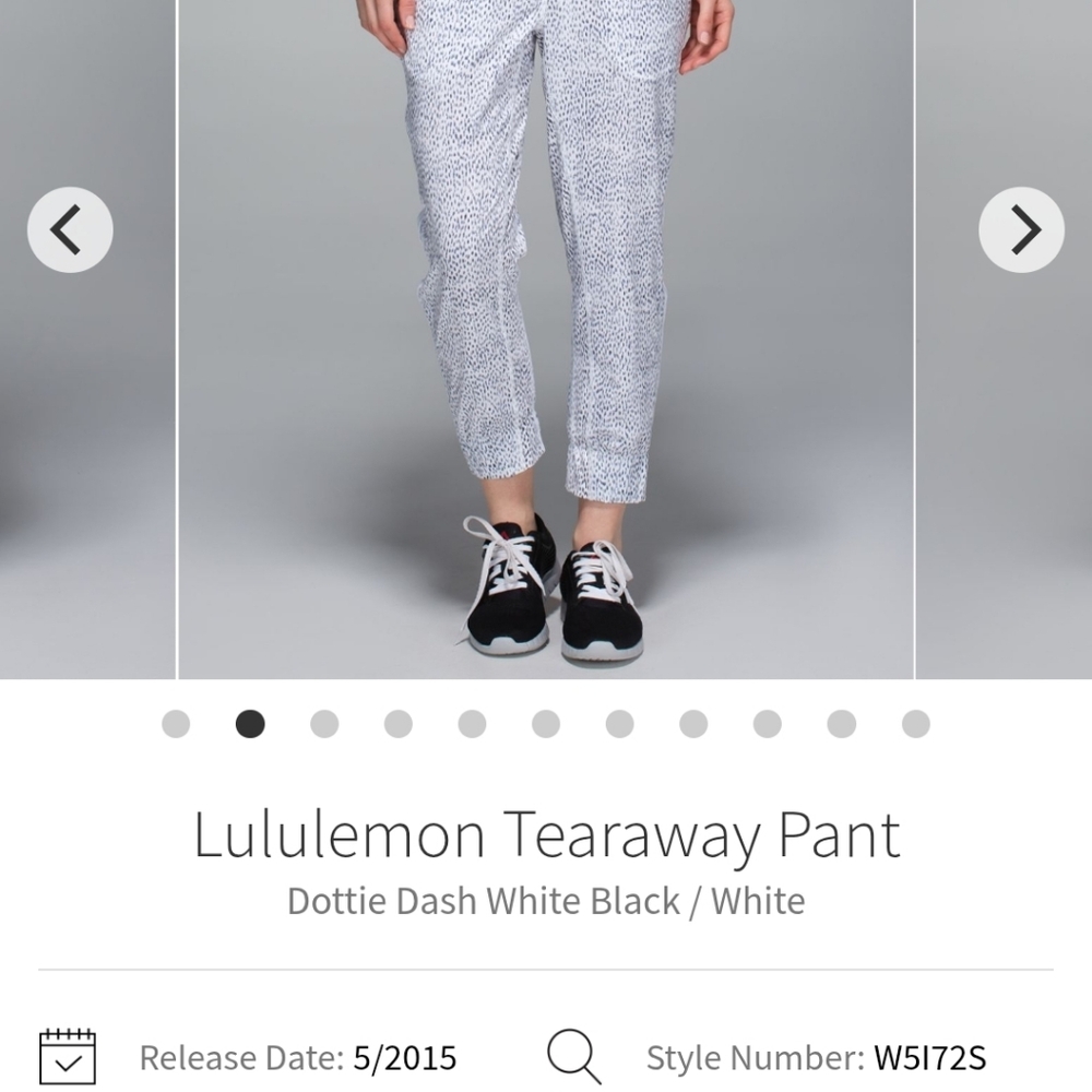 Lululemon Tearaway Pant Dottie Dash